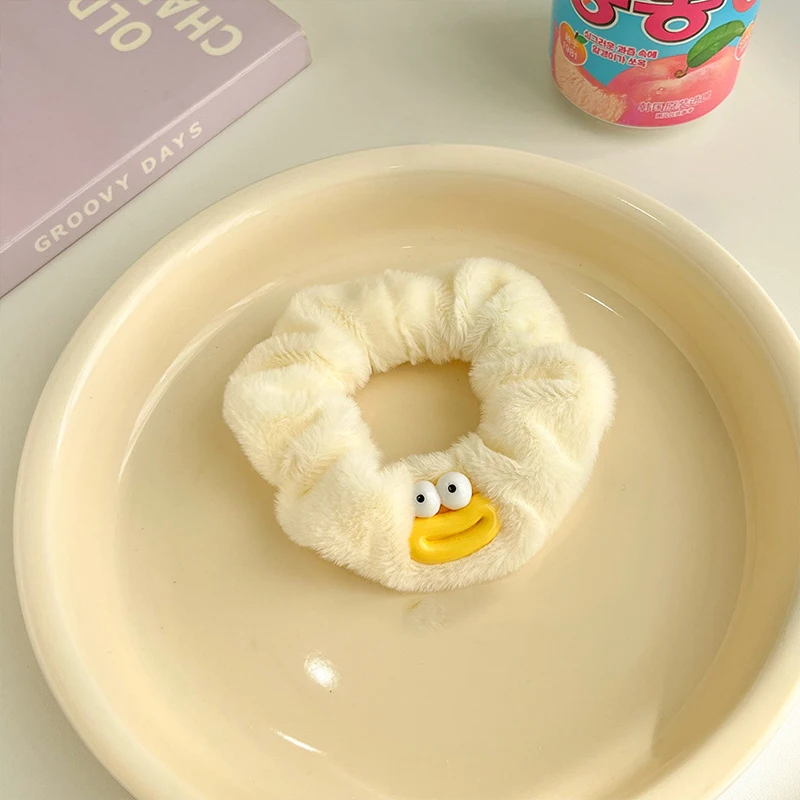 1/5 Stück koreanischer Dopamin-Haarring mit großen Augen, Monsterplüsch, Dickdarm-Haarring, verdicktes und verbreitertes, flauschiges Haarseil. – Detail 7