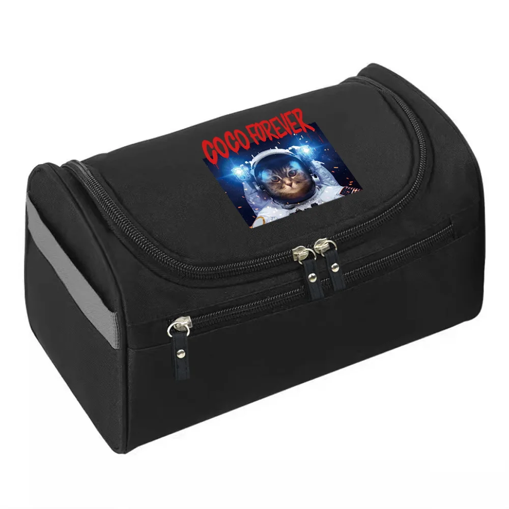 Makeup Wash Bag Women Travel Toiletry Pouch Astronaut Print Handbag Make Up Case Functional Hanging Cosmetic Bags Organizer