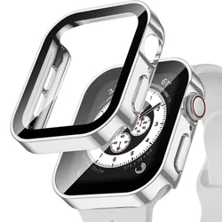 Premium Waterproof Glass Case with Hard PC Bumper & Screen Protector - Series 7 8 9 41mm (Silver)