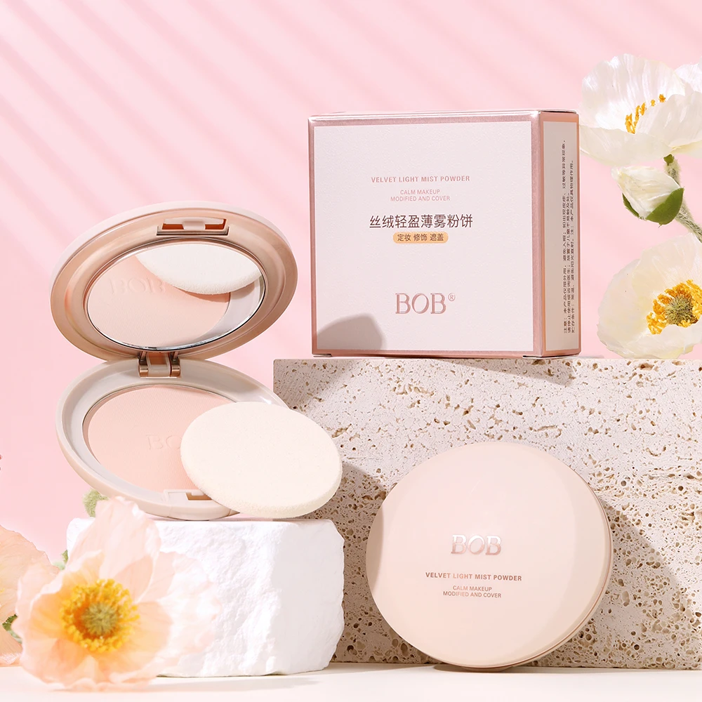 

Oil-control Compact Powder Foundation Waterproof Long Lasting Matte Concealer Lightweight Soft Velvet Setting Face Makeup