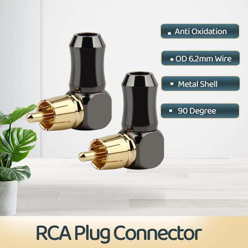 RCA 플러그 커넥터 수 90 도 나사 스피커 터미널 골드 플러그, RCA 90 그라우스 홈 시어터 사운드 시스템 CD 플레이어