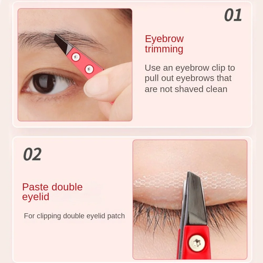 Zirconia Ceramic Eyebrows Tweezers Stainless Steel Tips Edges Eyelash Tweezers Pointed Tweezers Eyebrows Beards Hair