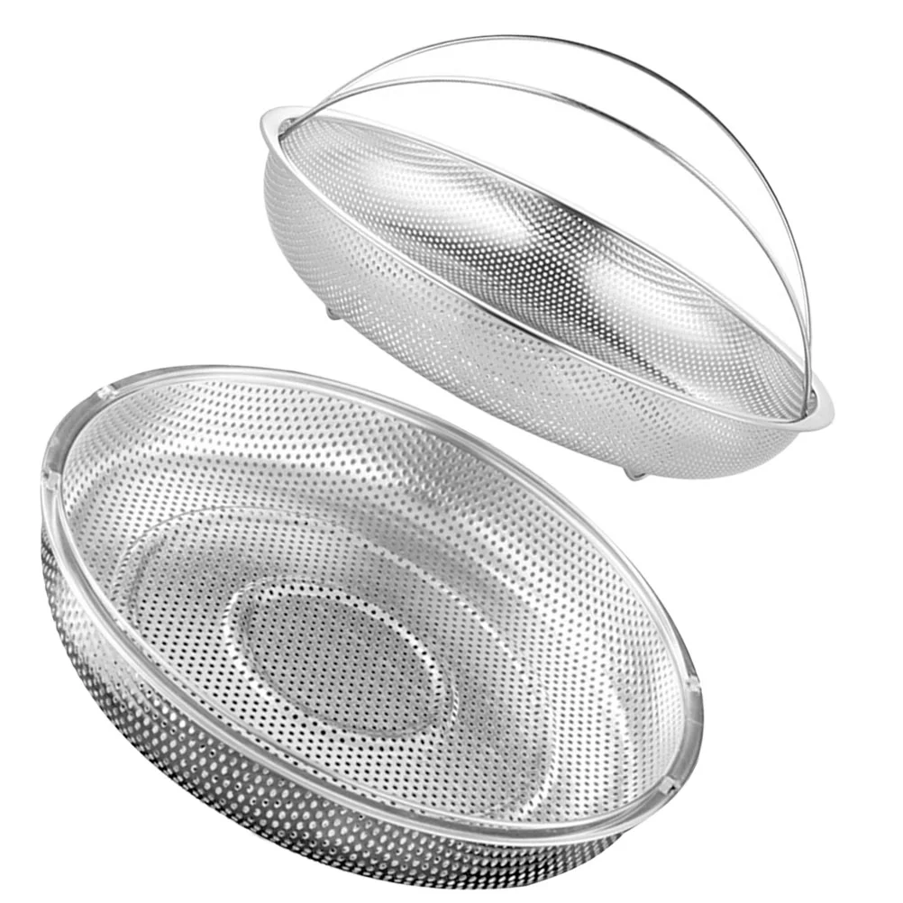 

Steamer Basket Cooking Stainless Steel Vegetable Insert Handle Strainer Rice Washer