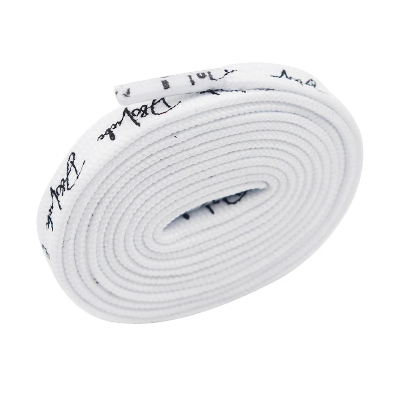 Weiou 10MM Premium Polyester Rotational/Golf Fashion String Flat Silk Printed Screen Lacet Personality Signature Printed Cordon
