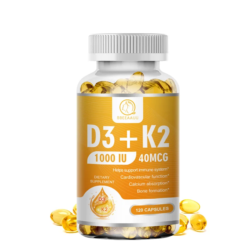 

BEAU Super Absorption Organic Vitamin D&K Capsule 1000IU Heart Bones and Teeth Health Immune Health Healthy Dietary Supplement