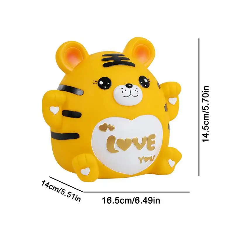 Kids Banks For Real Money Drop-proof Cute PVC Tiger Money Bank Large Capacity Toddler Financial Management Toy Cartoon Animal