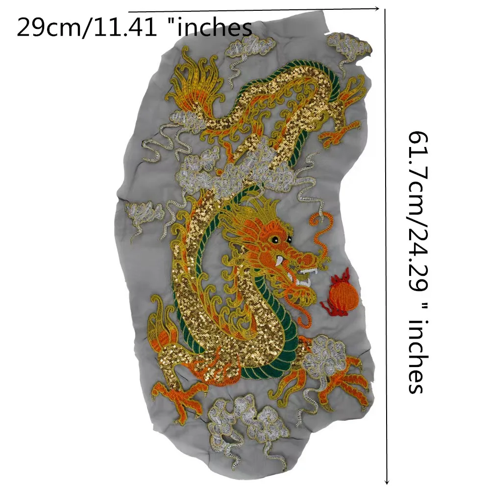 Paillette Embroidery Dragon Sequins Patches For Clothing Sew On Sticker  Patches Sewing Accessories Clothes Jeans Decoration - AliExpress