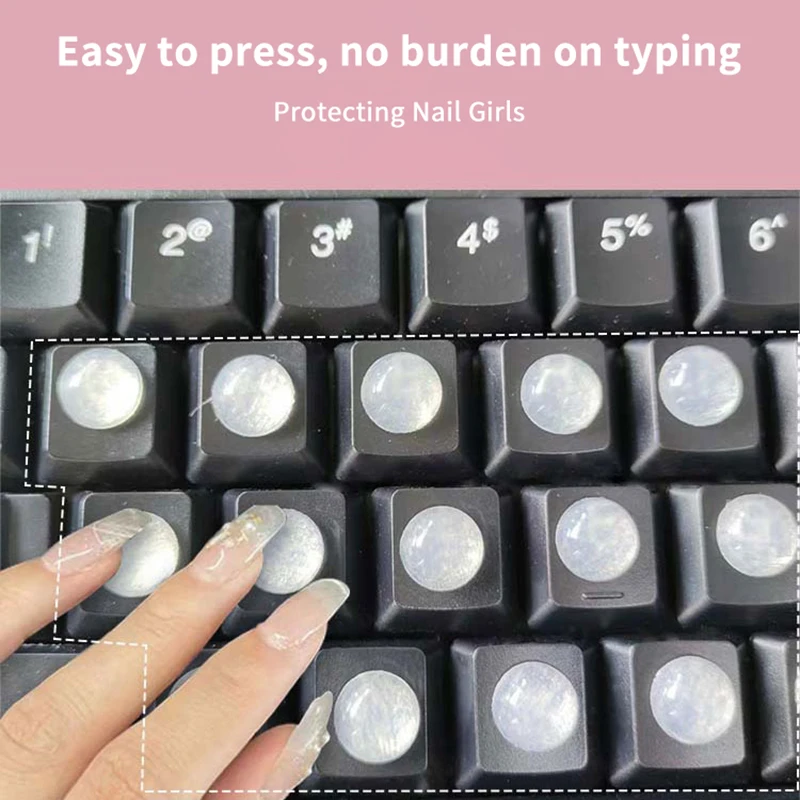 실리콘 패드 노트북 실리콘 키보드 패드 휴대용 실리콘 키보드 스티커 편리한 매니큐어 타이핑 보호 긴 손톱