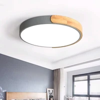 Plafonnier Led chambre led plafonnier salon chambre d'enfants luminaire de cuisine lumière ronde en bois Macaron lustre moderne 1