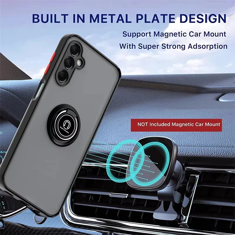 Shockproof Phone Case with Ring Stand Holder and Enhanced Protection