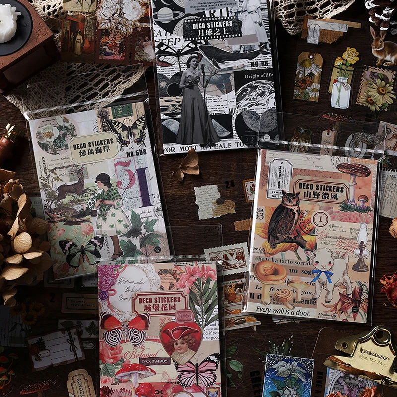 

20Sheets Various Vintage Pattern Stickers Book Decorative Collage Material Art Notebooks DIY Scrapbooking Personalised Labels