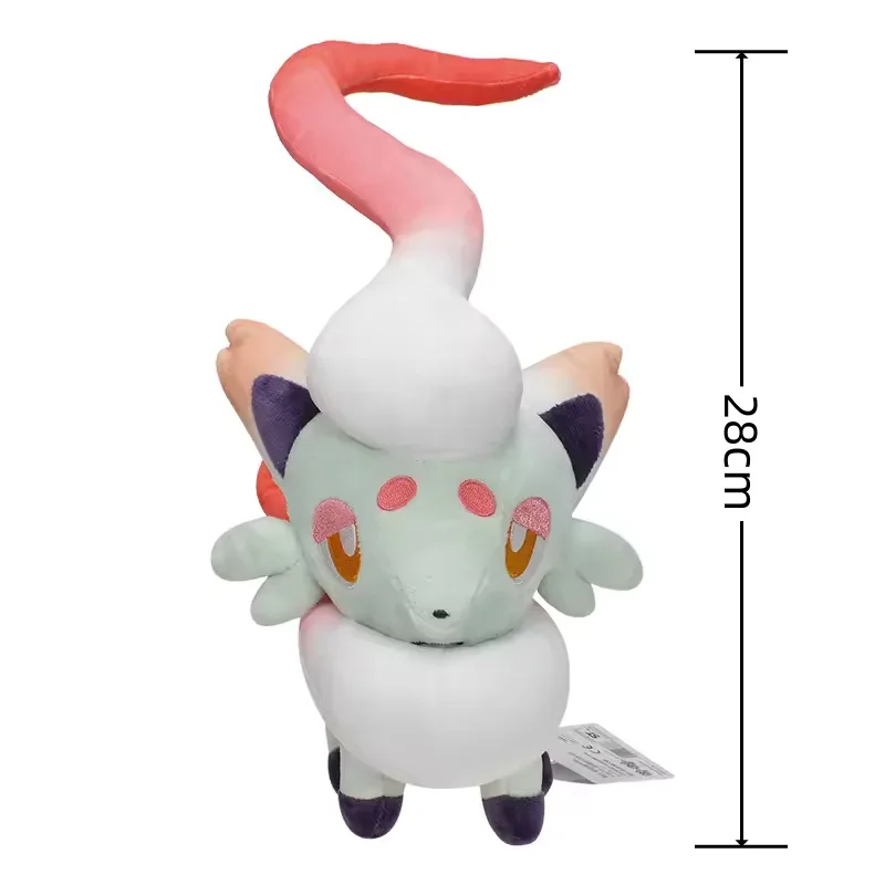 New Hisui Zorua Plush Toy Shiny Pokemon Stuffed Doll Fox Image Kawaii Red Blue Animal Christmas Gifts