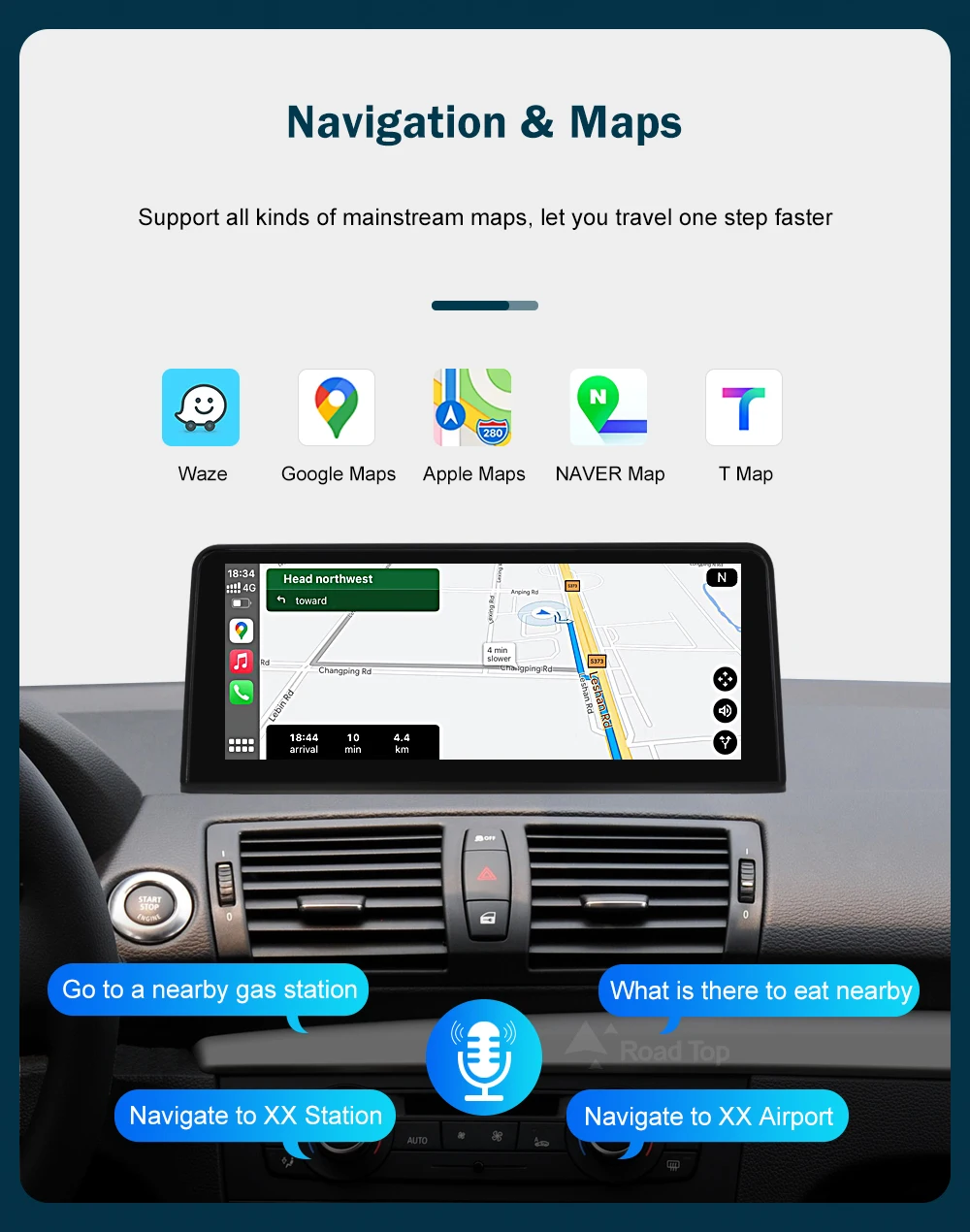 RoadTop 10,25'' 12,3'' Drahtlose CarPlay Android Auto Für BMW Serie 1 E81 E82 E87 E88 CCC CIC System multimedia Display Bildschirm – Detail 14