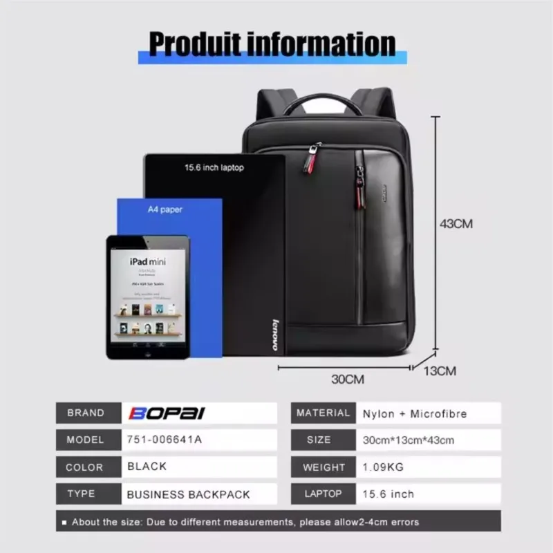 BOPAI Luxury Expandable Anti Theft USB Charging Work Bag For Men Business Smart Travel Carry on 15.6 Inch Laptop Backpack 6
