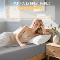 Drap-housse en coton égyptien biologique 1000TC doux, taille double/queen, avec bande élastique, pour matelas 90/120/150/180/200 5