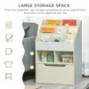 Kids Storage Bookcase Stand w/ Display Shelves & Drawer for Toys & Books, Grey 4