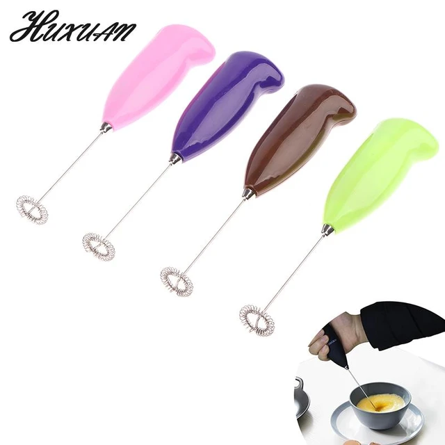 Electric Milk Frother Battery Powered Handheld Whisk Foamer Coffee Maker  for Cappuccino Stirrer Frothy Blend Whisker Egg Beater - AliExpress