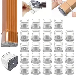 High - Visibility Anti - Slip Chair Leg Covers, Furniture Floor Protectors, Square Pads (24 - Pack) - M (Squaregray)