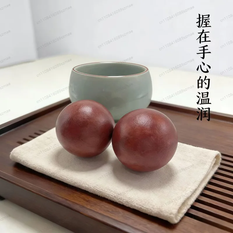 노인을 위한 2Pcs 로즈우드 핸드볼, 천연 피트니스 핸드 트레이너, 손가락 손목 유연 운동 건강 관리 공