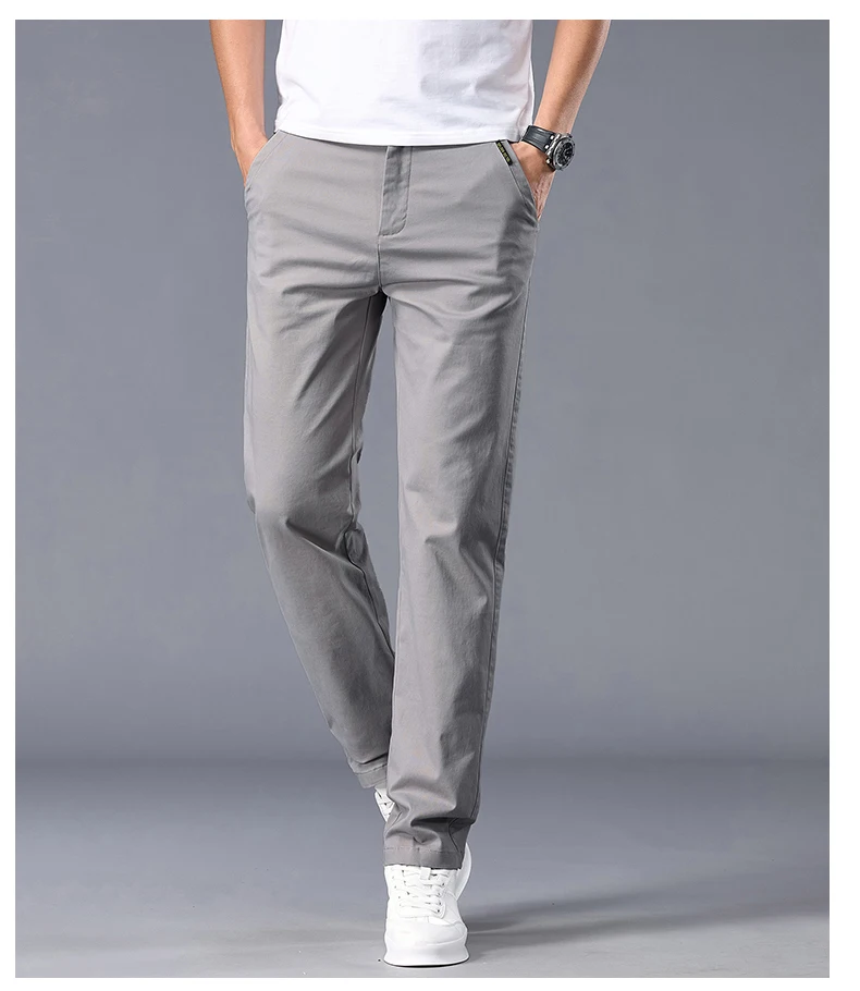Business Gerade Eis Seide Casual Hosen Männer Frühling Sommer Dünne Atmungsaktive Mode Hosen Klassische männer Kleidung Luxus Hosen – Detail 5