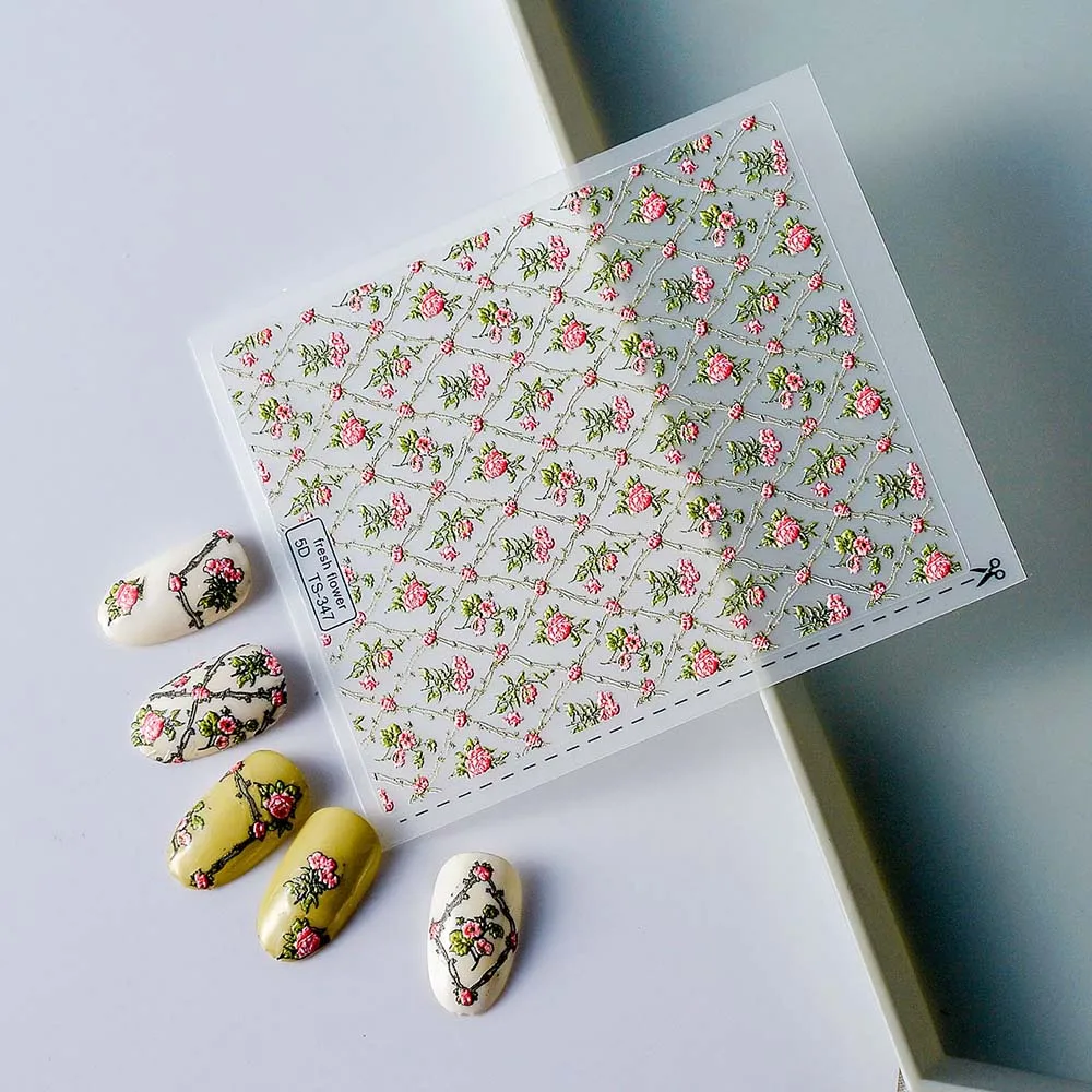 

1Sheet Flower Design 3D Nail Sticker Sexy Girl Cropping Theme Nail Decal Stickers Decoration Manicures