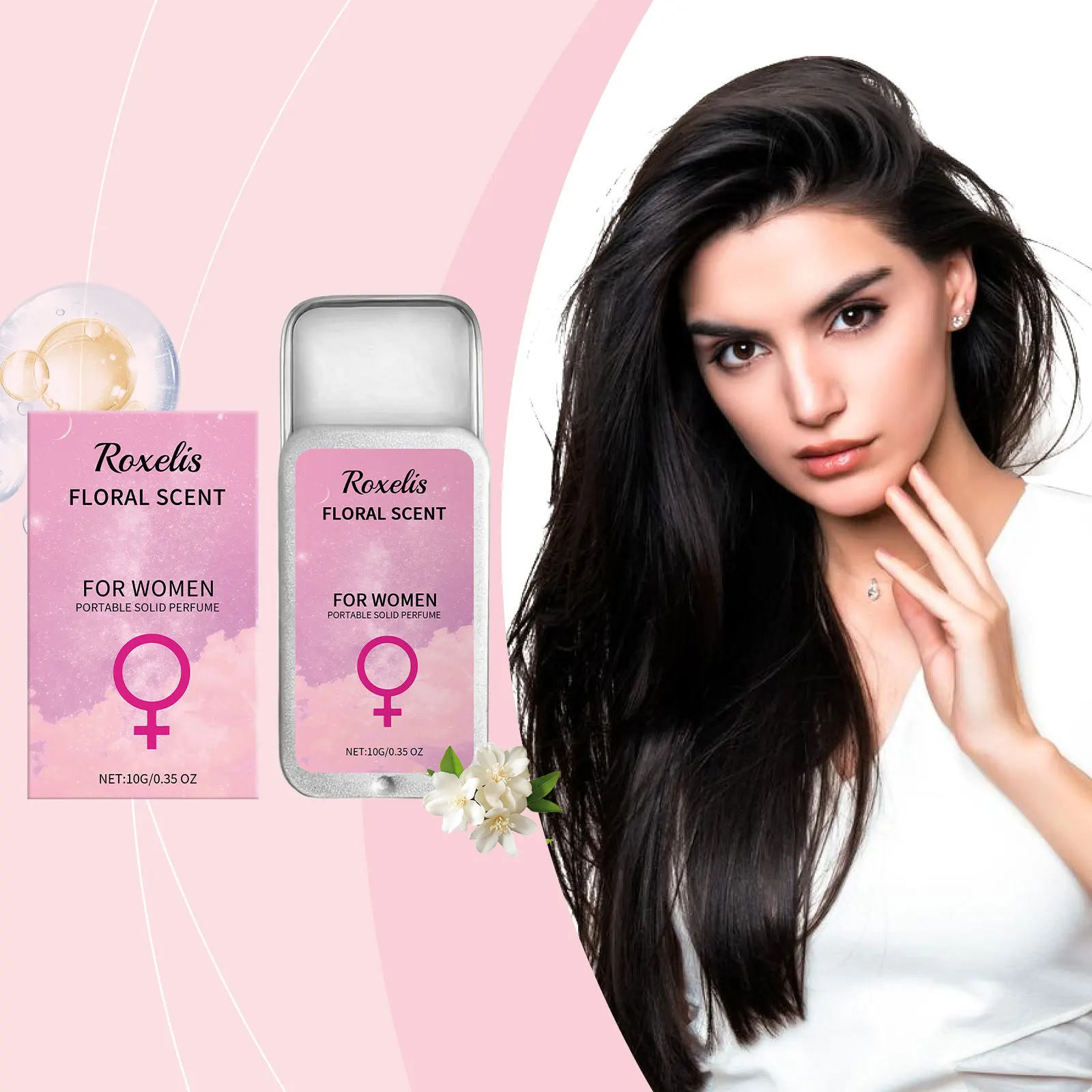 Roxelis Tragbares festes Parfüm für Damen, blumiger Duft, fester Parfümbalsam, ideal für unterwegs_voghion.com