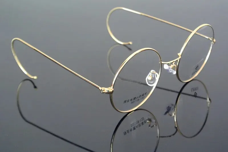 Vintage Round Eyeglasses - Small Round Glasses with Alloy Frame & Mirror Coating Lenses