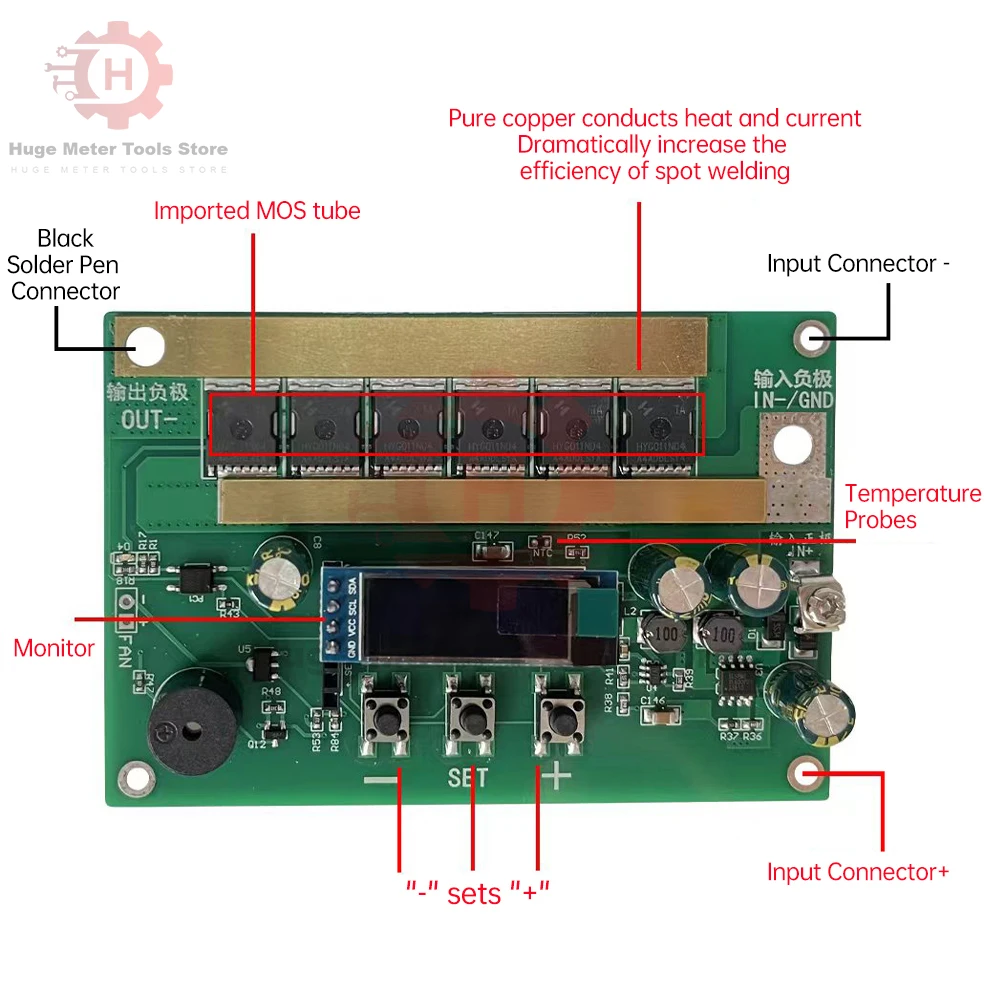Soudeuse Par Points Portable – 99 Niveaux De Puissance – Batterie Lithium 18650 – Pour Circuits Imprimés PCB – Avec Boîtier - 7
