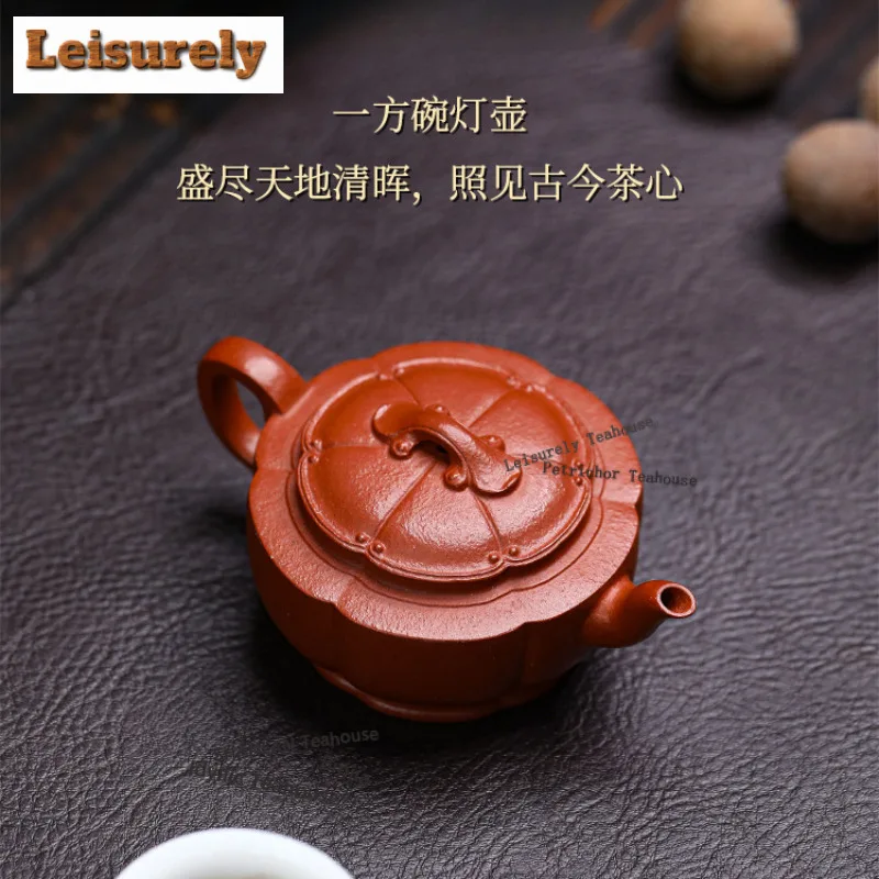 120ml Classic Yixing Purple Clay Teapots Handmade Rib Pot Raw Ore Zhu Mud Kettle Chinese Zisha Tea Set Tea Services Decoration