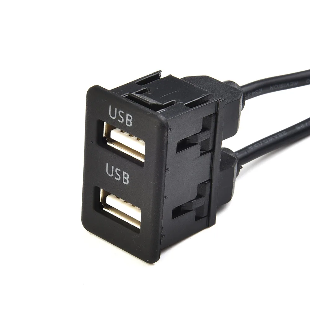 

Connector Cable Extension USB Port AUX Accessories Brand New Dual USB Easy To Install Flush Interior Parts Plastic