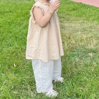 Baby Boy Girl Pant Cotton and Linen Cropped Trousers Child Trousers Long Kid Summer Pant Baby Infant Clothes 6