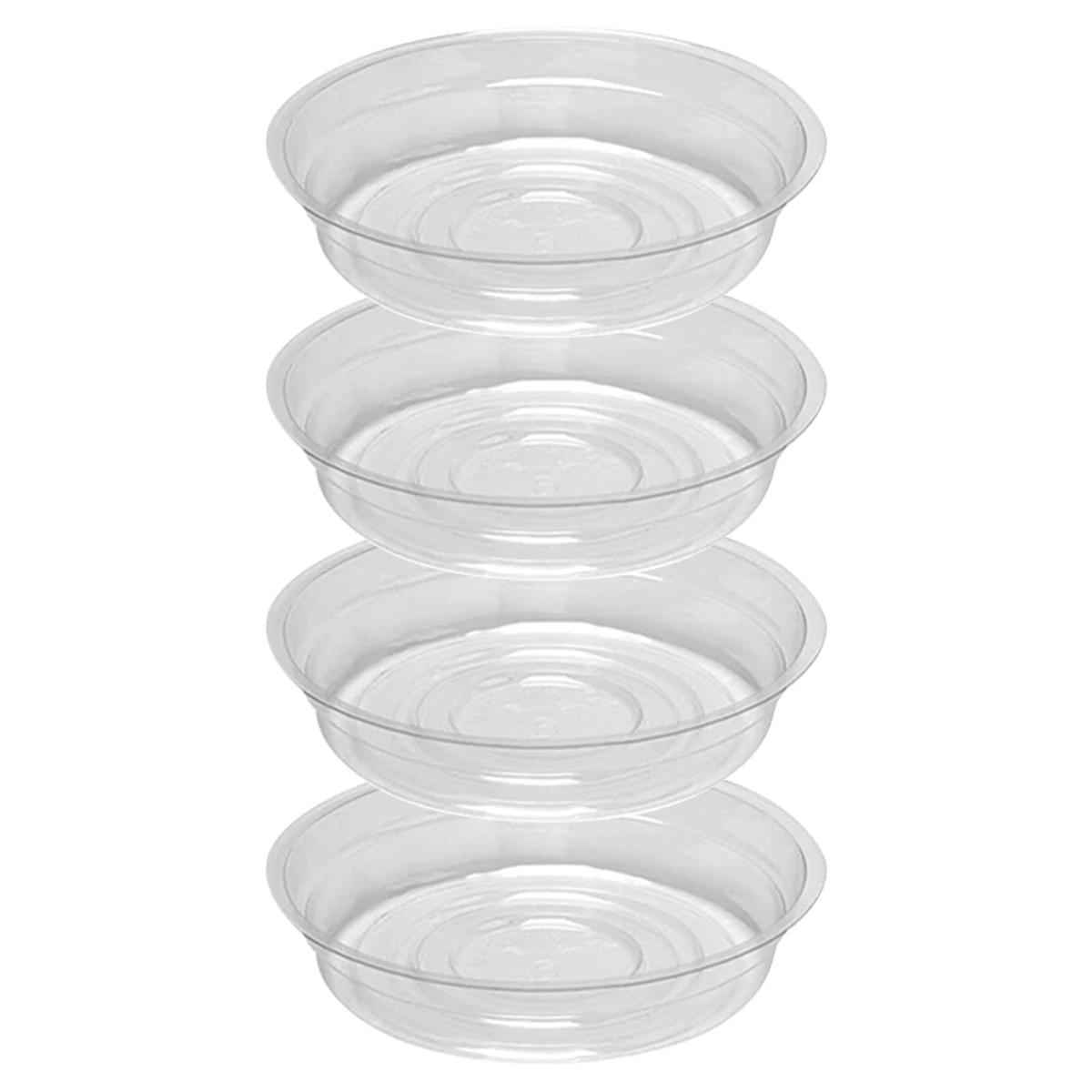 4Pcs Plastic Plant Saucer 6/8/10/12 inch Durable Clear Plant Saucers Flower Pot Tray Excellent for Indoor & Outdoor Plants