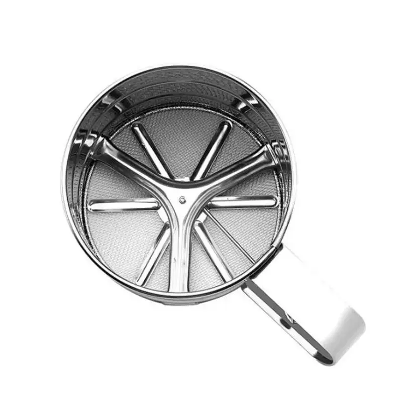 New Handheld Sieve Flour Sieve Semi-automatic Stainless Steel Sugar Powder Sieve Household Flour Sieve Ultra-fine Filter Screen