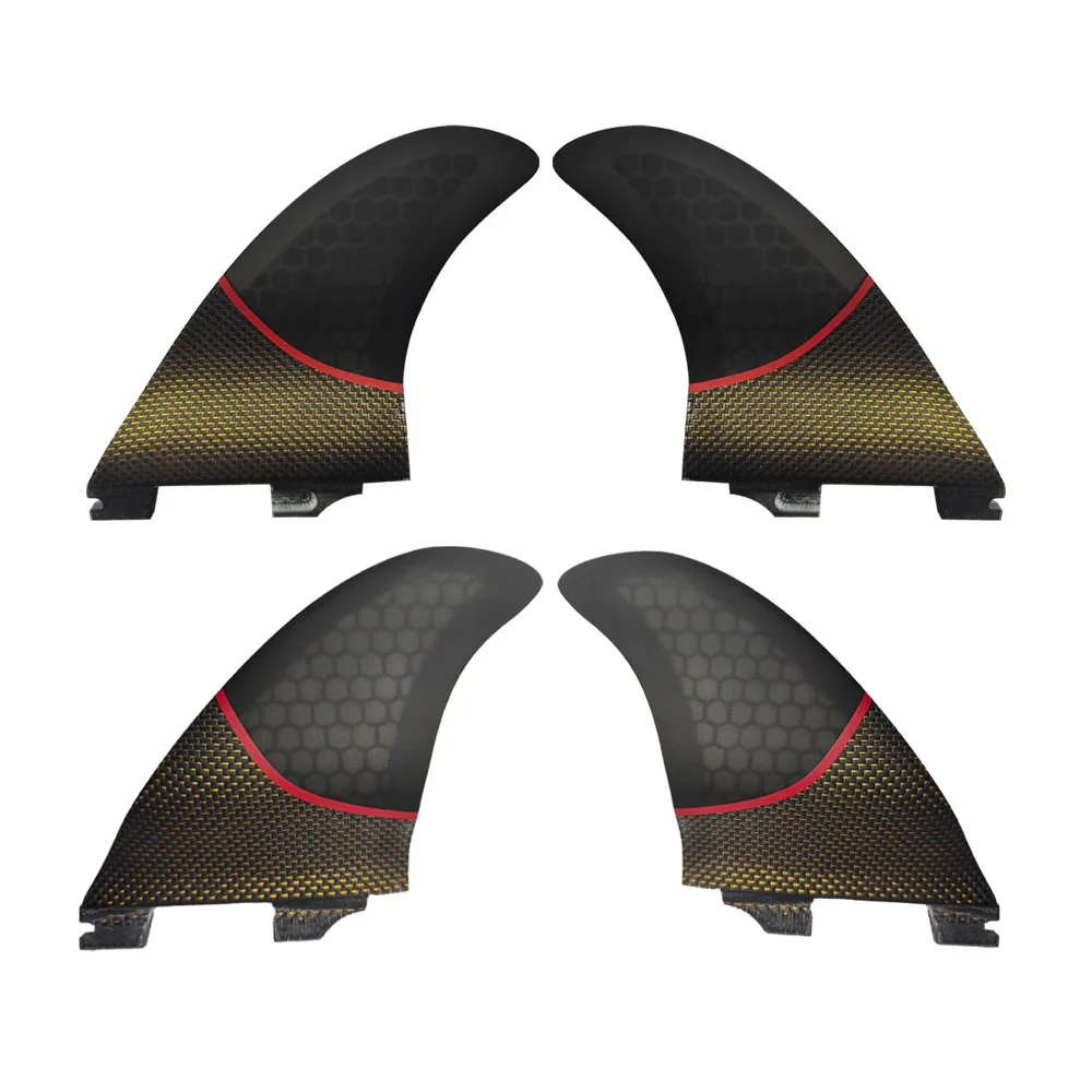 Surfboard Fins Set of 4.Quilha Fcs 2 Made of epoxy fiberglass and honeycomb Medium Can be used as 2 or 3 pieces