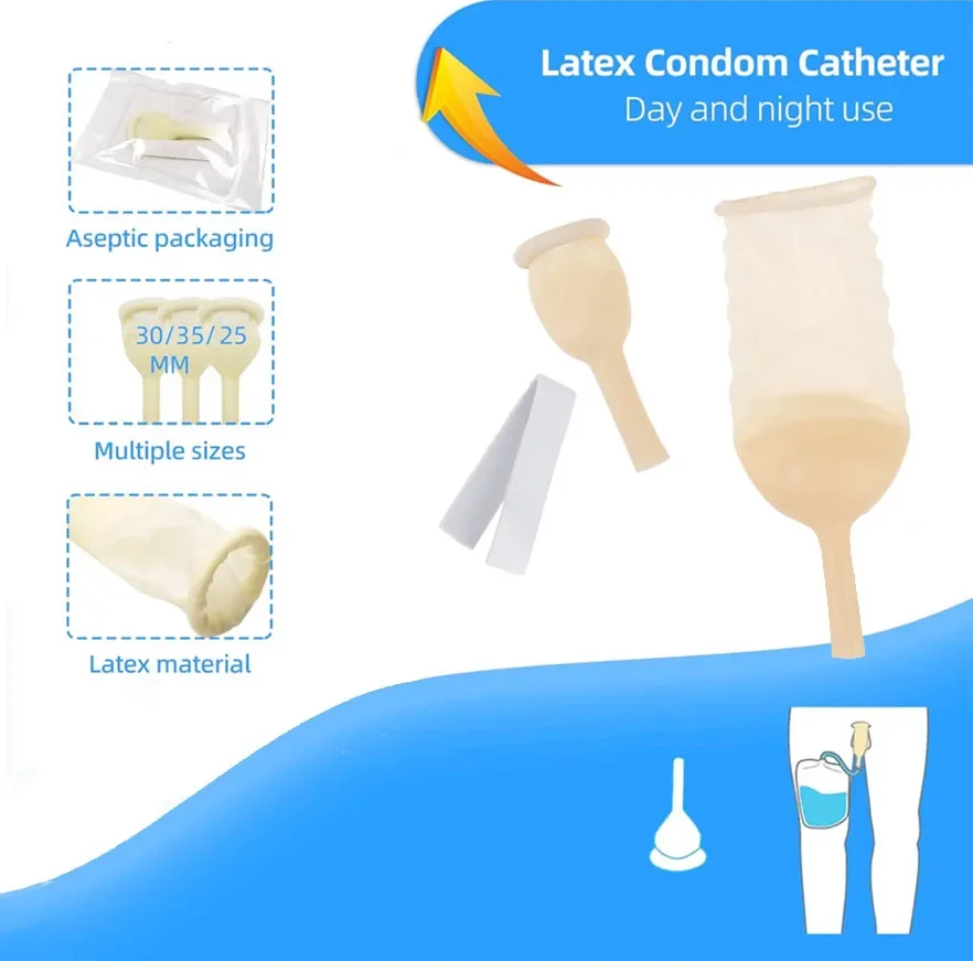 1Set Male External Catheter Latex Medical Sterilized Urine Collector Elderly Patient Urinary Incontinence Collector Health Care