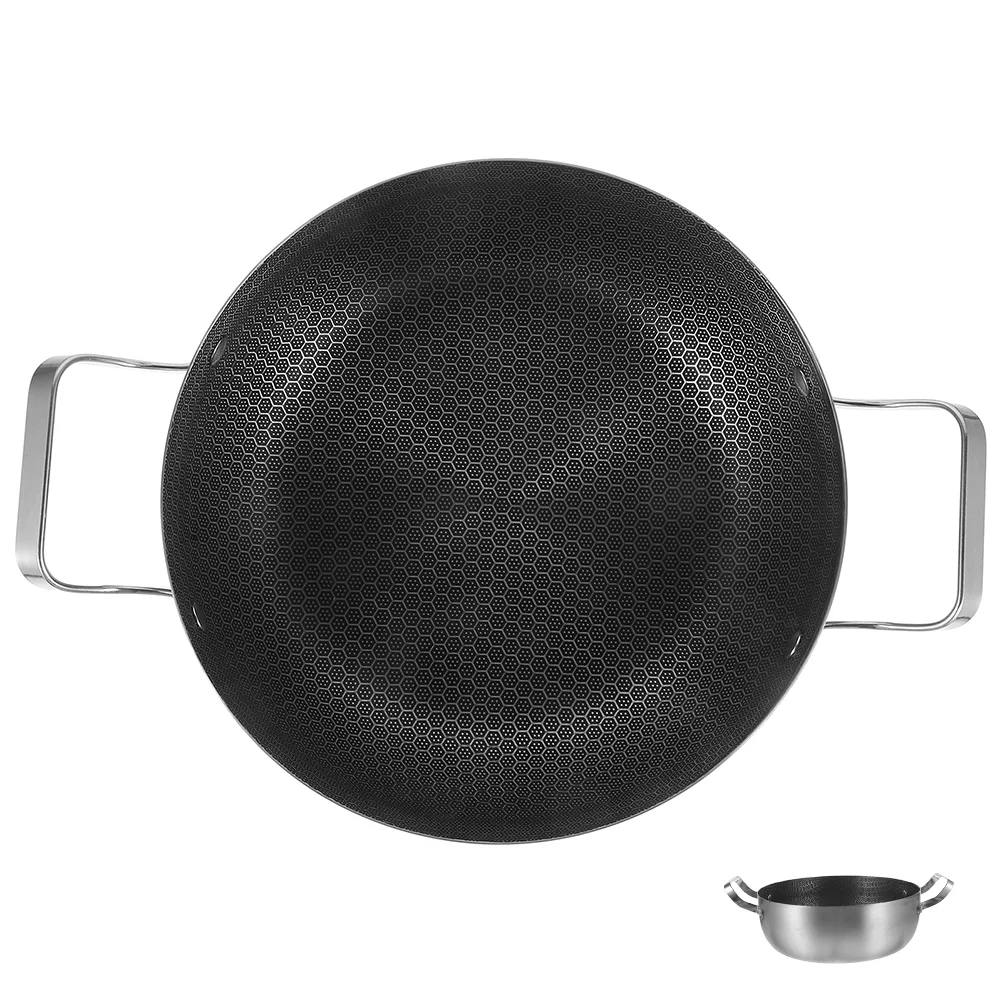 

Honeycomb Non-stick Hotpot Thicken Metal Cooker Pan Nonstick Frying Chinese Style Kitchen Stainless Steel Soup Chafing Dishes
