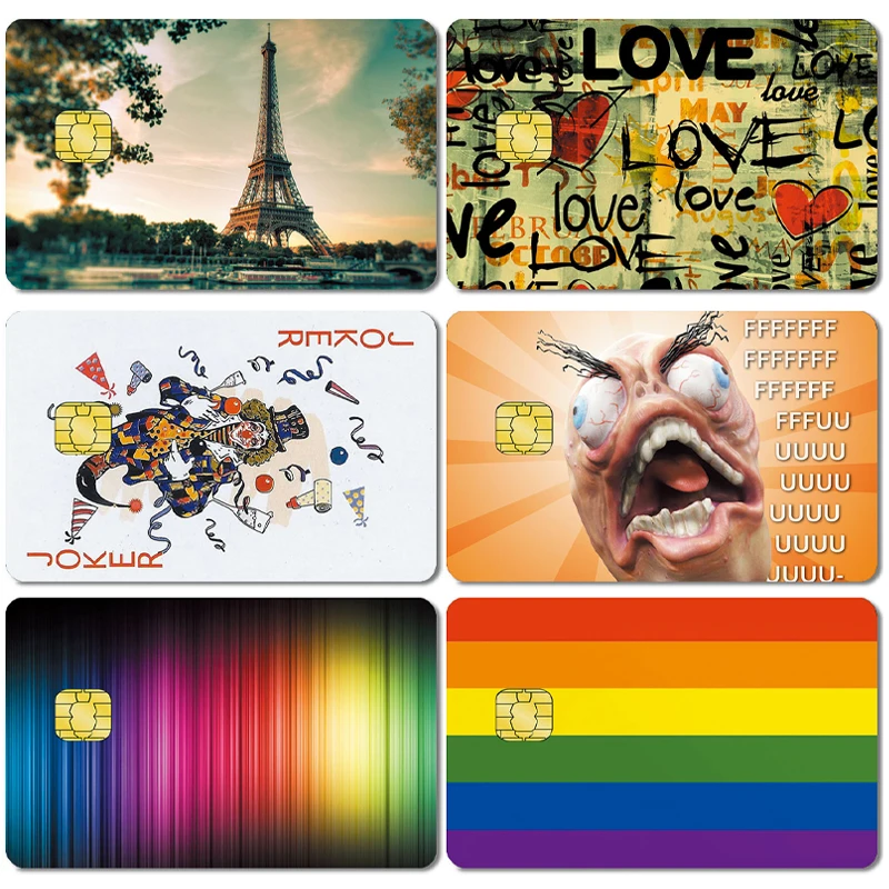 

New Art Culture Scenery Realistic Waterproof Sticker Credit Cards Bus Pass Bank Anti-Scratch Protect Stickers Toy Children Gifts