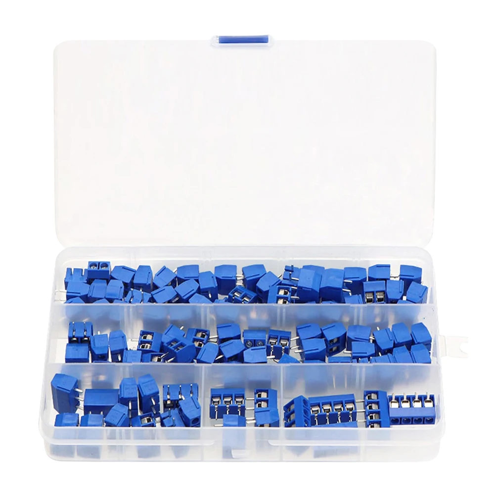 KF301-2P KF301-3P KF301-4P 접합 가능 PCB 터미널 블록 커넥터, 브레드보드 PCB 보드용, 2 핀, 3 핀, 4 핀, 5mm 피치, 100 개