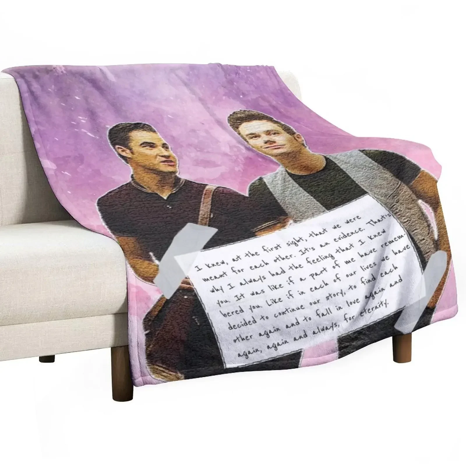 

Glee Klaine Watercolour Throw Blanket Thermals For Travel Bed Fashionable blankets ands Fluffy Shaggy Blankets