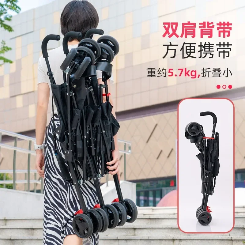 baby stroller Twin Stroller Ultra Lightweight Double Folding Umbrella Cart Two-child Cart Big and Small Bao Longfeng Fetal Stroller