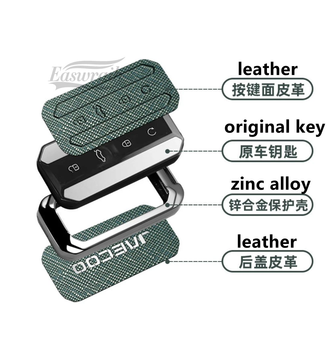 Car Zinc Alloy Leather Key Case Holder For Chery Jaecoo J5 J7 2025
