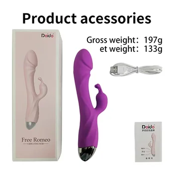 G-Spot Dildo Rabbit Vibrator For Women 10 Speeds Vibrating Sex Toys Clitoris Massage Vagina Stimulation Female Masturbator 3