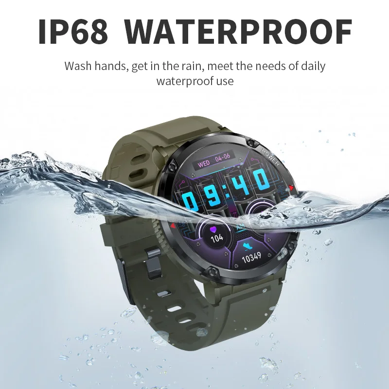 LIGE 600mAh  Ʈ ġ  ȭ  IP68  Hi-Fi Ŀ پ ̾ 1.6 ġ IPS ũ Smartwatch