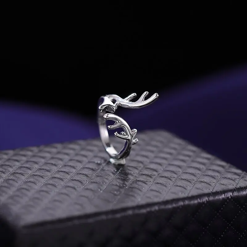 1 Pc Vintage Antler Rings Opening Adjustable Men Women Personality Creative  Romantic Fashion Jewelry Simple2022 Trend Jewelry