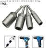1Pc 80/150mm 1/4inch Hex Socket Nut Driver Magnetic Socket 5.5-19mm For Electric Impact Nut Bolt Screwdriver Drill Bit Removal 2