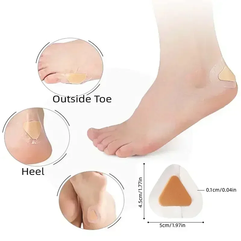 100pcs Silicone Gel Shoes Stickers Pain Relief Patch Liner High Heel Sticker Feet Care Adhesive Hydrocolloid Pads Cushions Gifts