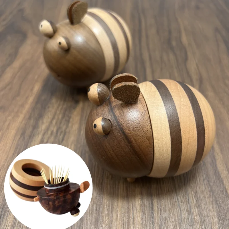

Wooden Toothpick Box Toothpick Dispenser Bee Shape Toothpick Holder Friends Gift Home Decor And Dining Room Decoration