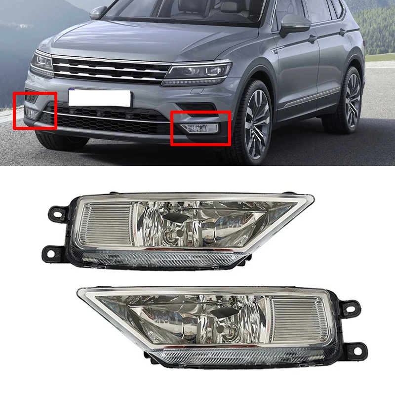 

Left Right Car Front Bumper Fog Light Assembly Fog Lamp With Halogen Bulbs For Volkswagen VW Tiguan 2017 2018 2019 2020 2021