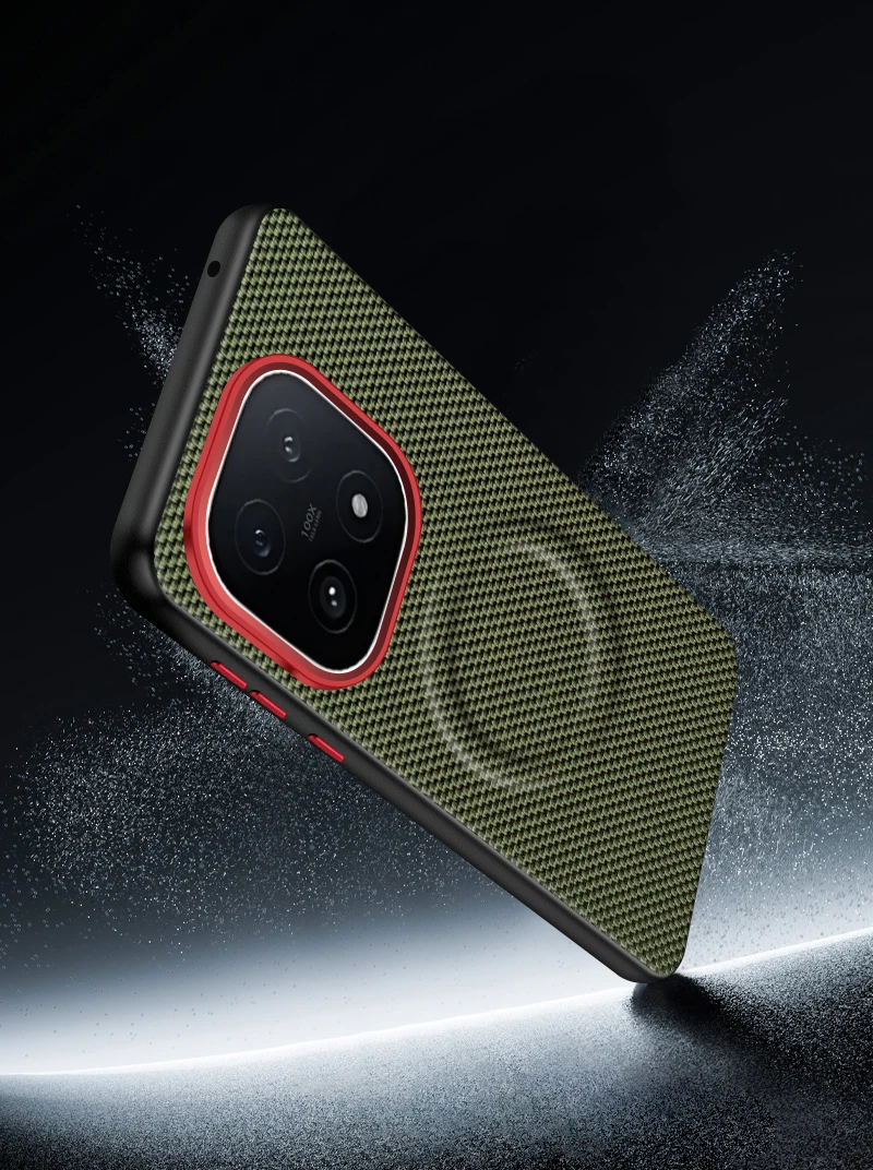 Luxury Magnetic Weave PU Leather Phone Case with Wireless Charging Compatibility and Anti-Fall Protection