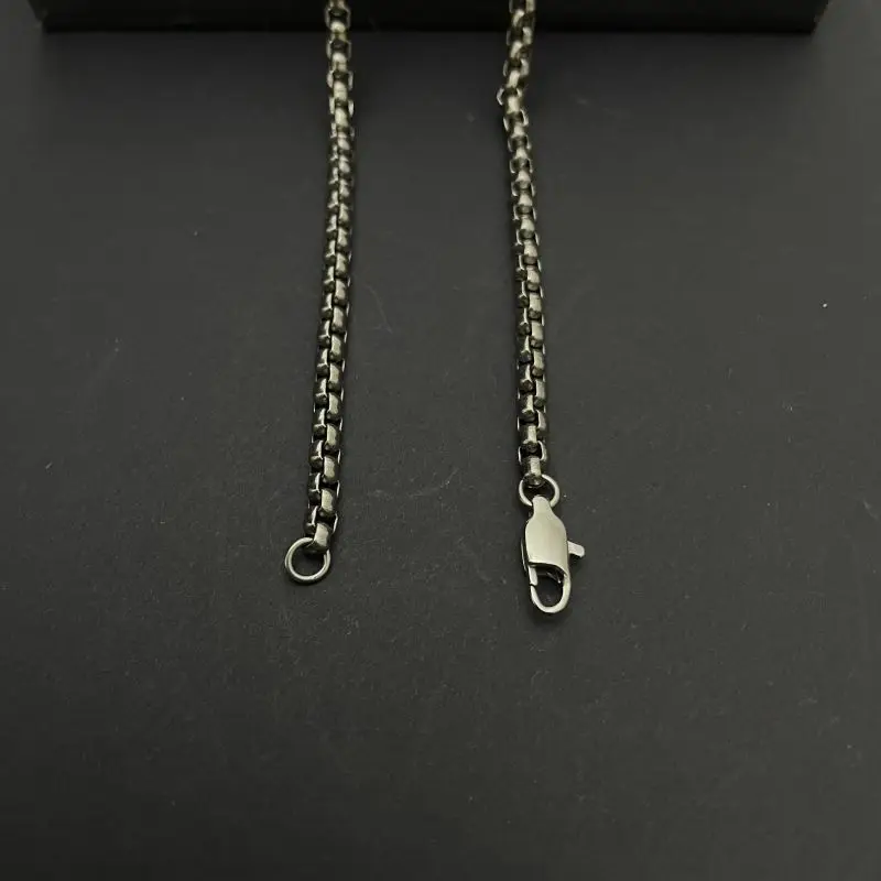 New Pure Titanium Necklace Square Box Chain Width 3mm Lightweight Anti Allergic Square O-chain Fashionable Classic Design Gift